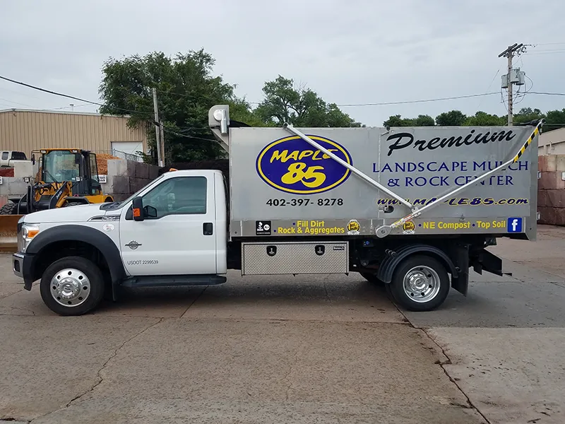 Maple 85 mulch delivery dump truck omaha